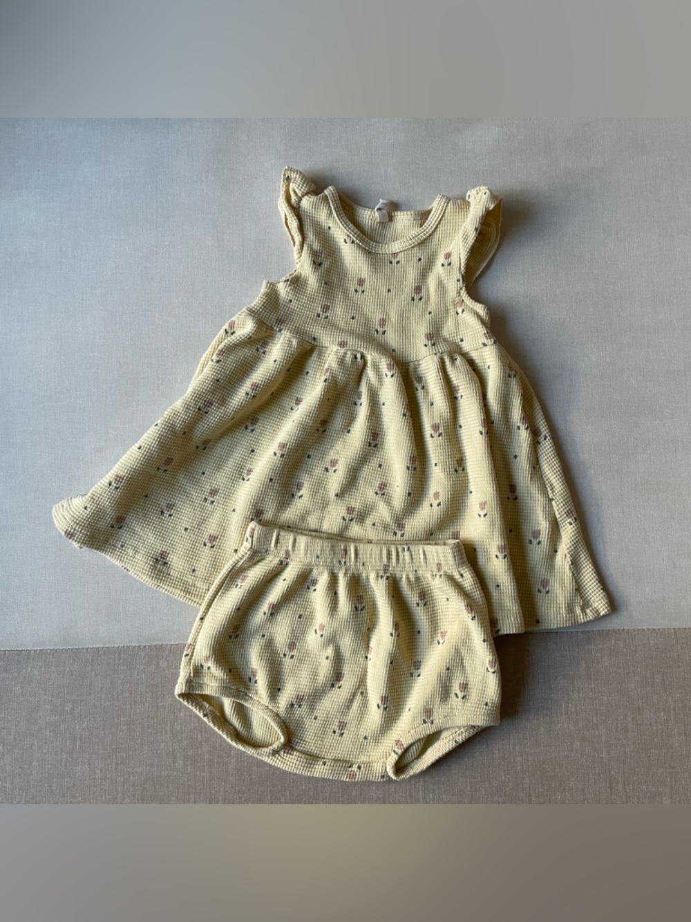 Quincy Mae Baby Girl Waffle Cotton Dress Set